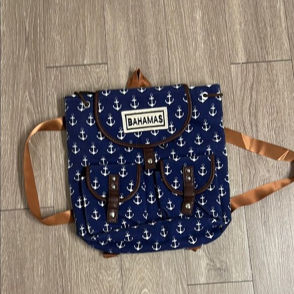 Source Unknown Blue and Brown Nautical Backpack - Picture 1 of 2